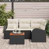 vidaXL Ensemble de canapé de jardin avec coussin 5 pcs Noir polyrotin