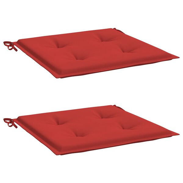 vidaXL Coussins de chaise jardin lot de 2 rouge 40x40x4cm tissu oxford