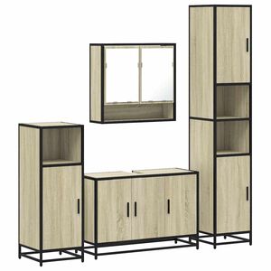 vidaXL Ensemble de meubles de salle de bain 4 pcs ch&ecirc;ne sonoma