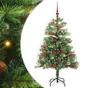 vidaXL Sapin de No&euml;l artificiel 150 LED Blanc chaud PVC et m&eacute;tal Vert