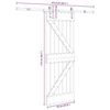 vidaXL Porte coulissante et kit de quincaillerie 70x210 cm pin massif
