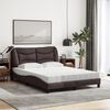 vidaXL Lit avec matelas Hvar marron fonc&eacute; 140x190 cm tissu