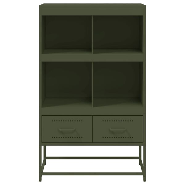 vidaXL Buffet haut vert olive 68x39 x111,5 cm acier
