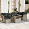 vidaXL Salon de jardin 8 pcs avec coussins gris clair r&eacute;sine tress&eacute;e