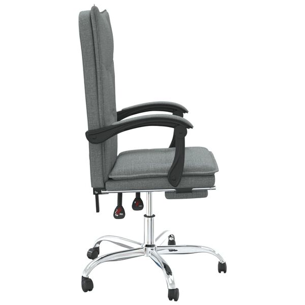 vidaXL Fauteuil inclinable de bureau Gris fonc&eacute; Tissu
