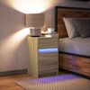 vidaXL Armoire de chevet avec lumi&egrave;res LED ch&ecirc;ne sonoma