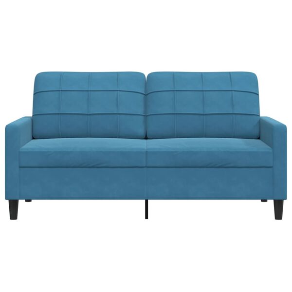 vidaXL Canap&eacute; &agrave; 2 places Bleu 140 cm Velours
