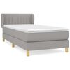 vidaXL Sommier &agrave; lattes de lit et matelas Gris clair 90x190 cm Tissu