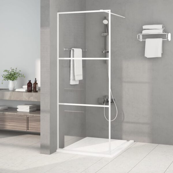 vidaXL Paroi de douche Blanc 80x195 cm Verre ESG transparent