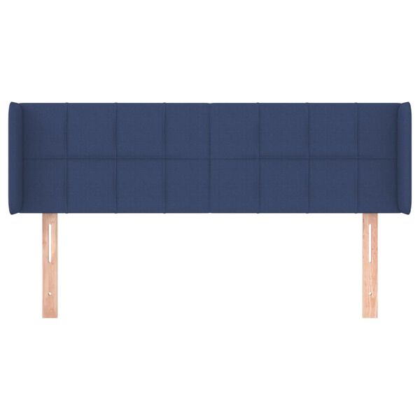 vidaXL T&ecirc;te de lit avec oreilles Bleu 147x16x78/88 cm Tissu