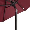 vidaXL Parasol de jardin avec m&acirc;t en acier bordeaux 225x225x212 cm