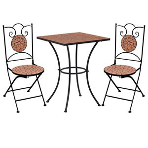 vidaXL Ensemble de bistro 3 pcs mosa&iuml;que Carreau c&eacute;ramique Terre cuite