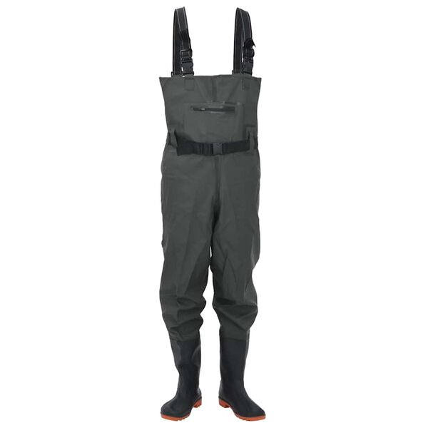 vidaXL Cuissardes avec bottes et ceinture vert foncé taille 41