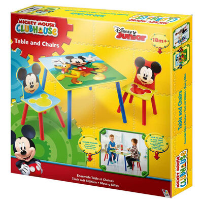 Disney Table et chaises 3 pcs Mickey Mouse Bois WORL119014
