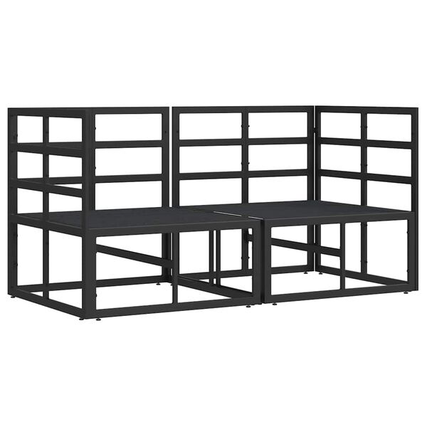 vidaXL Mobilier de jardin avec coussin avec oreiller Noir Aluminium