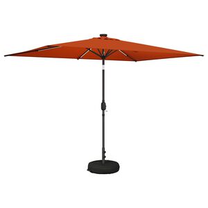 vidaXL Parasol de jardin avec lumi&egrave;res LED et base 200 x 300 cm