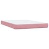 vidaXL Sommier &agrave; lattes de lit avec matelas et LED rose 140x220 cm velours