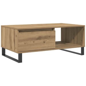 vidaXL Table basse ch&ecirc;ne artisanal 90x50x36,5 cm bois d'ing&eacute;nierie