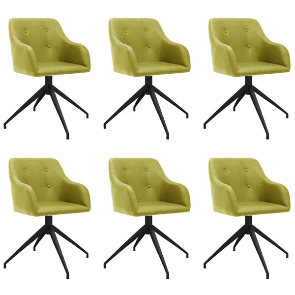 vidaXL Chaises pivotantes &agrave; manger lot de 6 vert tissu