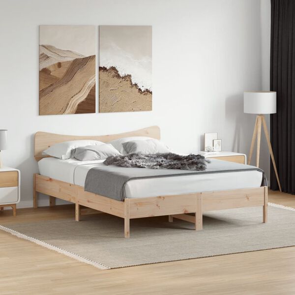 vidaXL T&ecirc;te de lit 150 cm bois massif de pin
