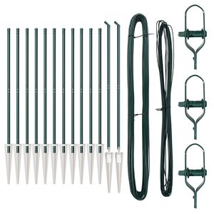 vidaXL Poteaux de clôture 13 pcs Vert Ø32mm 170 cm Acier galvanisé