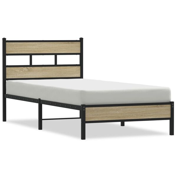 vidaXL Cadre de lit sans matelas ch&ecirc;ne sonoma 90x190 cm