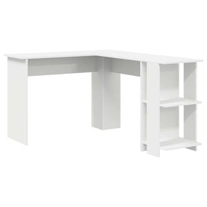 vidaXL Bureau d'angle Blanc Bois d'ing&eacute;nierie 140 x 113,5 x 75 cm