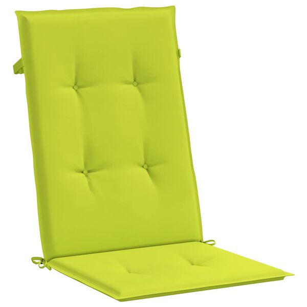 vidaXL Coussins de chaise de jardin à dossier haut lot de 2 vert vif