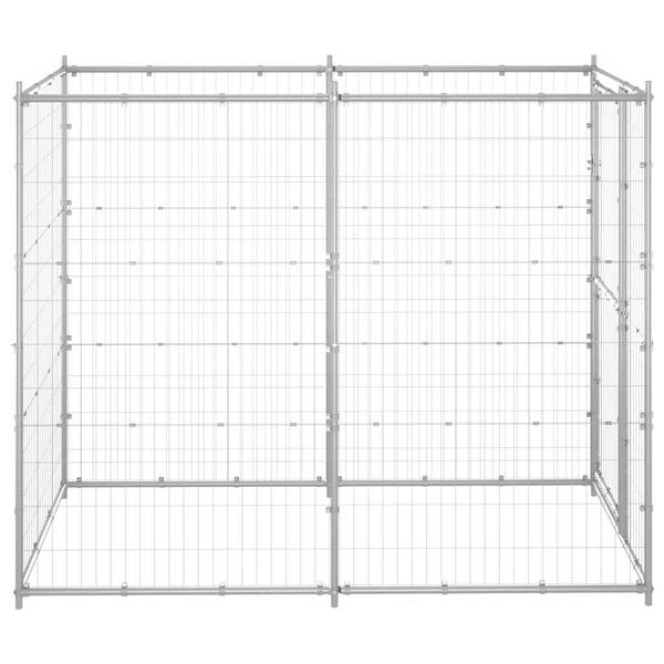 vidaXL Chenil extérieur pour chiens Acier galvanisé 110x220x180 cm