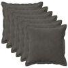 vidaXL Housse de coussin 6 pcs HOUTEN Gris fonc&eacute; 45 x 45 cm Velours