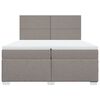 vidaXL Sommier &agrave; lattes de lit avec matelas Taupe 200x200 cm Tissu