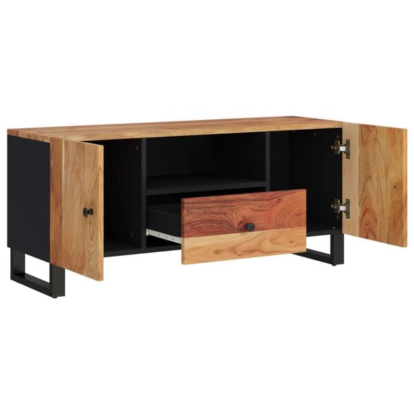 vidaXL Meuble TV 105x33,5x46 cm bois d'acacia solide et d'ingénierie