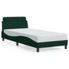 vidaXL Cadre de lit Dover vert fonc&eacute; 90x200 cm velours
