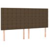 vidaXL T&ecirc;te de lit marron fonc&eacute; 160 x 5 x 118/128 cm Tissu
