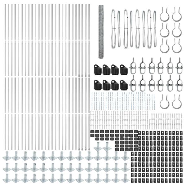 vidaXL Poteau de cl&ocirc;ture. Argent&eacute; 100 x 1,5 m (maille de 50 mm) Acier