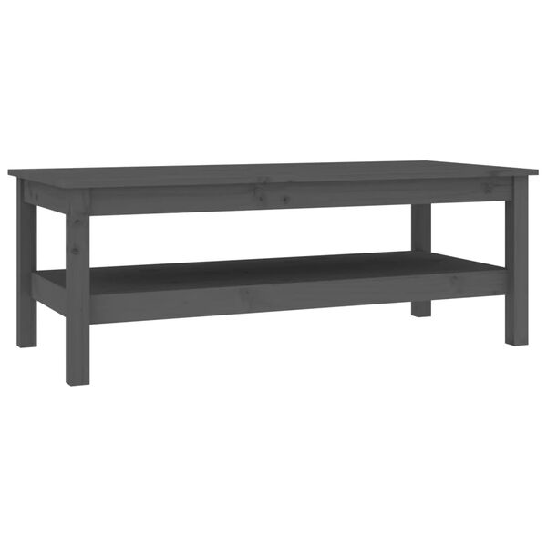 vidaXL Table basse Gris 110x50x40 cm Bois massif de pin