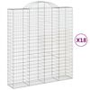 vidaXL Paniers &agrave; gabions arqu&eacute;s 18 pcs 200x50x220/240 cm Fer galvanis&eacute;