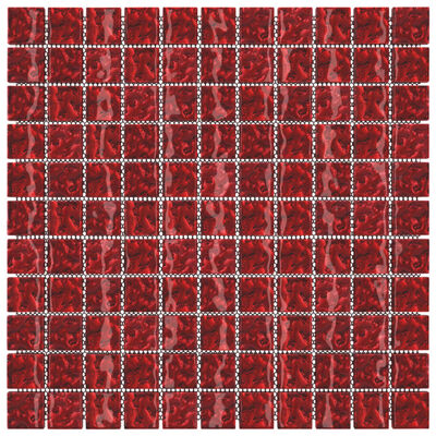 vidaXL Carreaux mosaïque 11 pcs Rouge 30x30 cm Verre