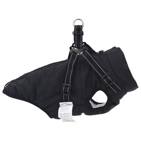 vidaXL Manteau pour chien Noir L32 Fleece et Polyester