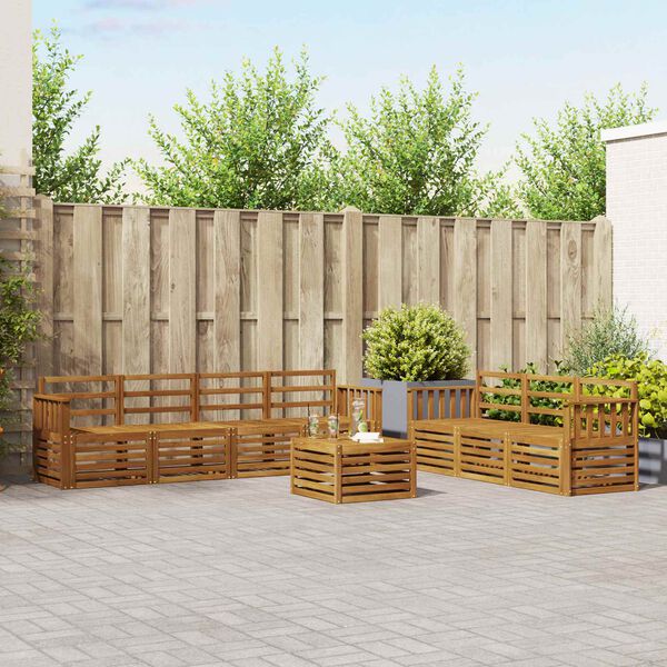 vidaXL Ensembles de canap&eacute;s 8 pcs Naturel Bois d'Acacia Massif