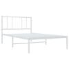 vidaXL Cadre de lit m&eacute;tal sans matelas et t&ecirc;te de lit blanc 100x190 cm