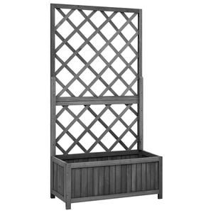 vidaXL Jardini&egrave;re avec treillis noir 70x30x135 cm bois massif de sapin