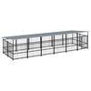 vidaXL Chenil d'ext&eacute;rieur avec toit pour chiens Acier 11,26 m&sup2;