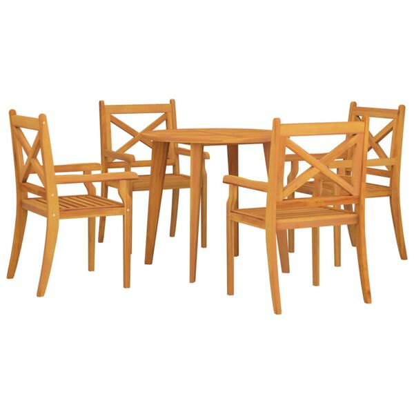 vidaXL Ensemble à manger de jardin 5 pcs Bois d'acacia solide