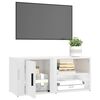 vidaXL Meuble TV Blanc brillant 80x31,5x36 cm Bois d'ingénierie