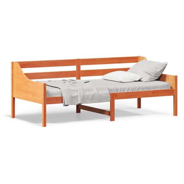 vidaXL Lit de jour sans matelas cire marron 90x200 cm bois pin massif