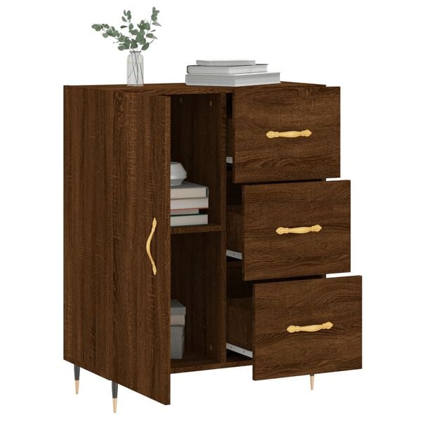 vidaXL Buffet ch&ecirc;ne marron 69,5x34x90 cm bois d'ing&eacute;nierie