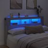 vidaXL Tête de lit à LED sonoma gris 180x18,5x103,5 cm bois ingénierie