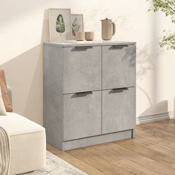 vidaXL Buffet Gris b&eacute;ton 60x30x70 cm Bois d'ing&eacute;nierie