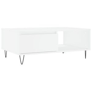 vidaXL Table basse blanc 90x60x35 cm bois d'ing&eacute;nierie